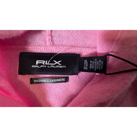 RLX RALPH LAUREN Washable Cashmere Hooded Golf Sweater Pink Men's Size XL $348 - Picture 6 of 8